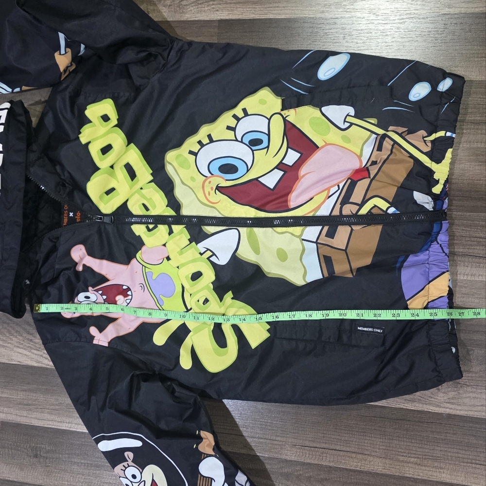 Members Only X Nickelodeon SpongeBob SquarePants Graphic Hooded Full Zip Jacket. - Picture 9 of 12